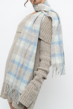 Load image into Gallery viewer, KITLANE x Baby Blue Plaid Lambswool Scarf