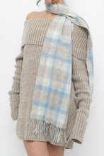 Load image into Gallery viewer, KITLANE x Baby Blue Plaid Lambswool Scarf