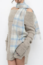 Load image into Gallery viewer, KITLANE x Baby Blue Plaid Lambswool Scarf