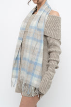 Load image into Gallery viewer, KITLANE x Baby Blue Plaid Lambswool Scarf