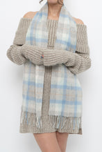 Load image into Gallery viewer, KITLANE x Baby Blue Plaid Lambswool Scarf