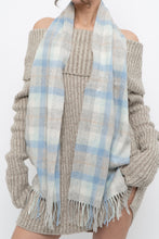 Load image into Gallery viewer, KITLANE x Baby Blue Plaid Lambswool Scarf