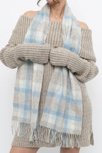 Load image into Gallery viewer, KITLANE x Baby Blue Plaid Lambswool Scarf