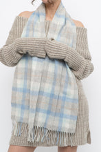 Load image into Gallery viewer, KITLANE x Baby Blue Plaid Lambswool Scarf