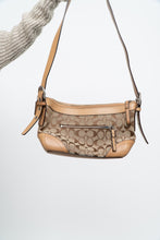 Load image into Gallery viewer, Vintage x COACH Beige Monogram Leather, Canvas Purse