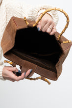 Load image into Gallery viewer, Vintage x MIO MILANO Brown Leather Bamboo Purse