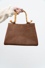 Load image into Gallery viewer, Vintage x MIO MILANO Brown Leather Bamboo Purse