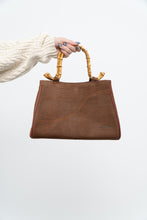 Load image into Gallery viewer, Vintage x MIO MILANO Brown Leather Bamboo Purse