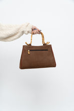 Load image into Gallery viewer, Vintage x MIO MILANO Brown Leather Bamboo Purse