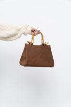 Load image into Gallery viewer, Vintage x MIO MILANO Brown Leather Bamboo Purse
