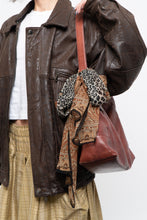 Load image into Gallery viewer, Vintage x DANIER LEATHER Silk Patterned Leopard Scarf