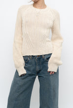 Load image into Gallery viewer, ZARA x Deadstock Cream Chunky Knit Open Back Sweater (M)