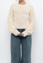 Load image into Gallery viewer, ZARA x Deadstock Cream Chunky Knit Open Back Sweater (M)