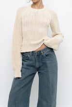 Load image into Gallery viewer, ZARA x Deadstock Cream Chunky Knit Open Back Sweater (M)