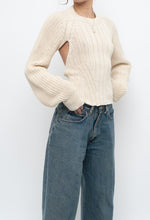 Load image into Gallery viewer, ZARA x Deadstock Cream Chunky Knit Open Back Sweater (M)
