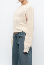 Load image into Gallery viewer, ZARA x Deadstock Cream Chunky Knit Open Back Sweater (M)