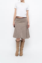 Load image into Gallery viewer, Vintage x Burgundy Pleated Wool-blend Midi Skirt (S, M)