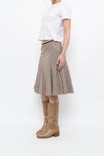 Load image into Gallery viewer, Vintage x Burgundy Pleated Wool-blend Midi Skirt (S, M)