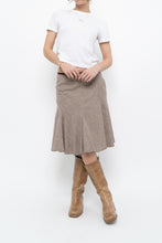 Load image into Gallery viewer, Vintage x Burgundy Pleated Wool-blend Midi Skirt (S, M)