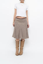 Load image into Gallery viewer, Vintage x Burgundy Pleated Wool-blend Midi Skirt (S, M)