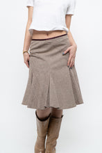 Load image into Gallery viewer, Vintage x Burgundy Pleated Wool-blend Midi Skirt (S, M)