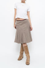 Load image into Gallery viewer, Vintage x Burgundy Pleated Wool-blend Midi Skirt (S, M)