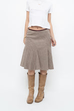 Load image into Gallery viewer, Vintage x Burgundy Pleated Wool-blend Midi Skirt (S, M)