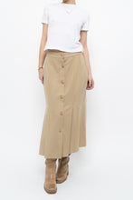Load image into Gallery viewer, Vintage x Made in Italy x Beige Pleated Wool Maxi Skirt (S)