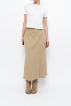 Load image into Gallery viewer, Vintage x Made in Italy x Beige Pleated Wool Maxi Skirt (S)