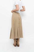 Load image into Gallery viewer, Vintage x Made in Italy x Beige Pleated Wool Maxi Skirt (S)