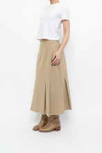 Load image into Gallery viewer, Vintage x Made in Italy x Beige Pleated Wool Maxi Skirt (S)