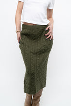 Load image into Gallery viewer, Vintage x Made in Italy x Green Cableknit Midi Skirt (S)