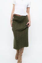 Load image into Gallery viewer, Vintage x Made in Italy x Green Cableknit Midi Skirt (S)
