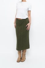 Load image into Gallery viewer, Vintage x Made in Italy x Green Cableknit Midi Skirt (S)