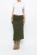 Load image into Gallery viewer, Vintage x Made in Italy x Green Cableknit Midi Skirt (S)