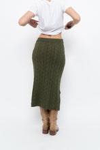 Load image into Gallery viewer, Vintage x Made in Italy x Green Cableknit Midi Skirt (S)