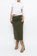 Load image into Gallery viewer, Vintage x Made in Italy x Green Cableknit Midi Skirt (S)