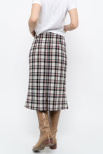 Load image into Gallery viewer, Vintage x Made in Canada x White Plaid Cotton Midi Skirt (S, M)