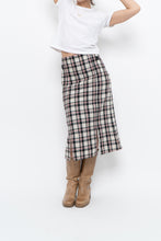 Load image into Gallery viewer, Vintage x Made in Canada x White Plaid Cotton Midi Skirt (S, M)