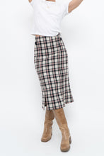 Load image into Gallery viewer, Vintage x Made in Canada x White Plaid Cotton Midi Skirt (S, M)