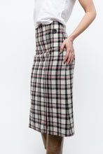 Load image into Gallery viewer, Vintage x Made in Canada x White Plaid Cotton Midi Skirt (S, M)
