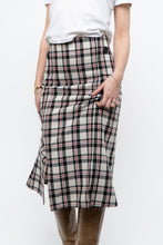 Load image into Gallery viewer, Vintage x Made in Canada x White Plaid Cotton Midi Skirt (S, M)