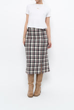 Load image into Gallery viewer, Vintage x Made in Canada x White Plaid Cotton Midi Skirt (S, M)