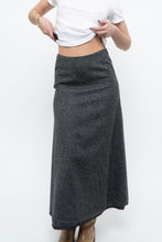 Load image into Gallery viewer, Vintage x Made in USA x RALPH LAUREN Heathered Grey Wool Maxi Skirt (XS)