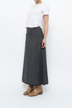 Load image into Gallery viewer, Vintage x Made in USA x RALPH LAUREN Heathered Grey Wool Maxi Skirt (XS)