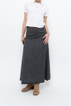 Load image into Gallery viewer, Vintage x Made in USA x RALPH LAUREN Heathered Grey Wool Maxi Skirt (XS)