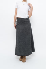 Load image into Gallery viewer, Vintage x Made in USA x RALPH LAUREN Heathered Grey Wool Maxi Skirt (XS)