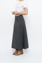 Load image into Gallery viewer, Vintage x Made in USA x RALPH LAUREN Heathered Grey Wool Maxi Skirt (XS)