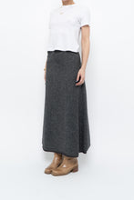 Load image into Gallery viewer, Vintage x Made in USA x RALPH LAUREN Heathered Grey Wool Maxi Skirt (XS)