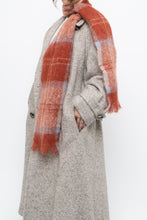 Load image into Gallery viewer, Vintage x Orange Plaid Mohair Scarf